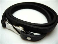 20866 Leather Bracelet with Stainless Steel Claps
