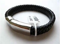 20867 Leather Bracelet with Stainless Steel Claps