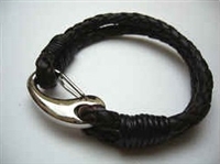 20868 Leather Bracelet with Stainless Steel Claps