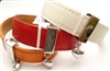 20874 Leather Bracelet with Stainless Steel Claps