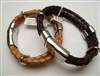 20884 Leather Bracelet with Stainless Steel Claps