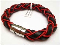 20894 Leather Bracelet with Stainless Steel Claps