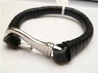 20896 Leather Bracelet with Stainless Steel Claps
