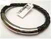 20899 Leather Bracelet with Stainless Steel Claps