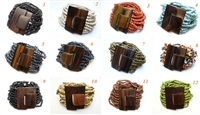 22476 Wood Pendant w/Sea Beads Bracelet