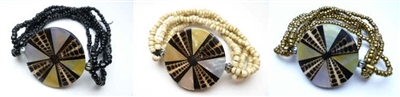 22487-7 Sea Shell Pendant w/Sea Beads Bracelet