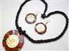 30391-19 Sea Shell Pendant w/Sea Beads Necklace& Earring Set