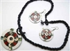 30391-22 Sea Shell Pendant w/Sea Beads Necklace & Earring Set