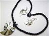 30391-9 Sea Shell Pendant w/Sea Beads Necklace& Earring Set
