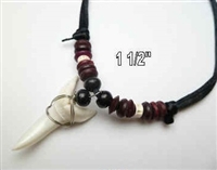 30399 1 1/2" Mako Shark Teeth Necklace with Adjustable Double Cord