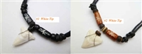 30404 3/4" White Tip Shark Teeth Necklace with Adjustable Double Cord