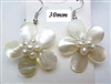 33323-1 30mm MOP Flower with Pearls Earring