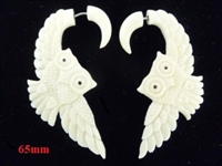 33336-65 60mm Buffalo Bone Carving Earring