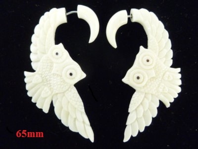 33336-65 60mm Buffalo Bone Carving Earring