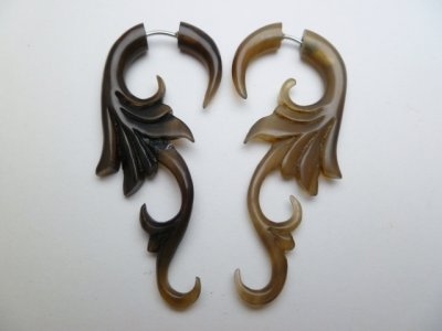 33344 60mm Buffalo Horn Earring