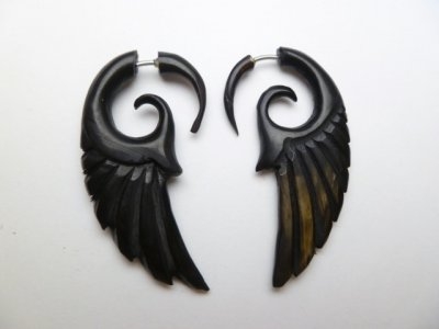 33345 50mm Buffalo Horn Earring