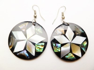 33373-17 MOP & Abalone Shell Earring