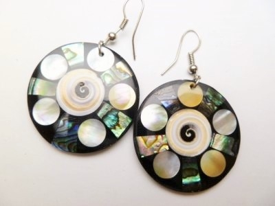 3373-6 MOP & Abalone Shell Earring