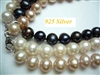 38402 9-10mm Round Fresh Water Pearl w/925 11mm Lobster