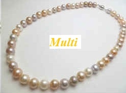 38415 8mm Potato Fresh Water Pearl Necklace 18" w/925 Silver 8mm Claps