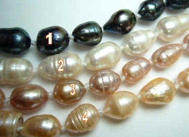38418 9-10mm Rice Fresh Water Pearl Necklace 18" w/925 Silver 11mm Claps