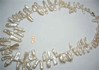 38421 Long Fresh Water Pearl Necklace 18" w/925 Silver Claps