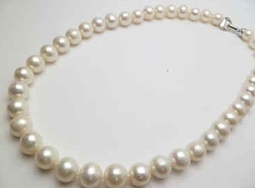 38427-10 10mm Fresh Water Water Pearl Necklace 18" w/925 Silver Claps