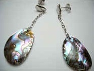 43170-1 Abalone Shell Earring w/925 Silver Hook