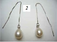 43205 Pearl w/925 silver Chain Earring