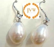 43222 Long Fresh Water Pearl Earring w/925 Silver Hook