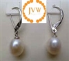 43230 9-10mm Rice Fresh Water Pearl Earring w/925 Silver Hook
