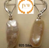 43232 18mm Fresh Water Pearl Earring w/925 Silver lever back