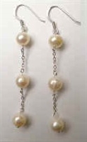 43237 Fresh Pearl w/925 silver Chain Earring