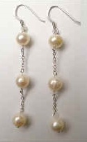 43237 Fresh Pearl w/925 silver Chain Earring