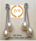 43255 9mm Fresh Water Pearl Earring w/925 Silver