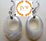 43265 White MOP Shell Earring w/925 Silver