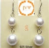 43290 8mmx 11mm MOP Shell Pearl Earring w/925 Silver