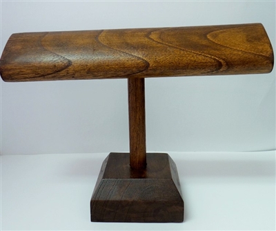 51002-3 Walnut Color Wood T Bar Bracelet Display (Oval Bar)