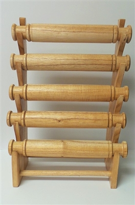 51011-1 Natural Wood Five Level Bracelet Display