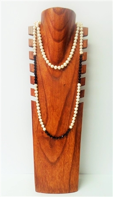 51021-2 7 Slots Brown Wood Necklace Display