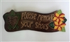 "Please Remove your shoes "Wooden Sign