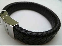 68015 Leather Bracelet with Stainless Steel Claps