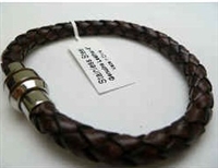 68022 Leather Bracelet with Stainless Steel Claps