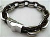 68027 Leather Bracelet with Stainless Steel Claps