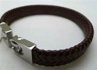 68030 Leather Bracelet with Stainless Steel Claps