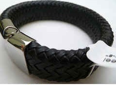 68031 Leather Bracelet with Stainless Steel Claps