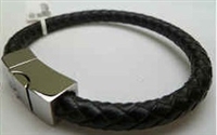 68033 Leather Bracelet with Stainless Steel Claps