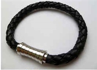 68053 Leather Bracelet with Stainless Steel Claps