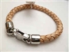 68054 Leather Bracelet with Stainless Steel Claps