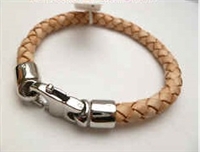 68054 Leather Bracelet with Stainless Steel Claps